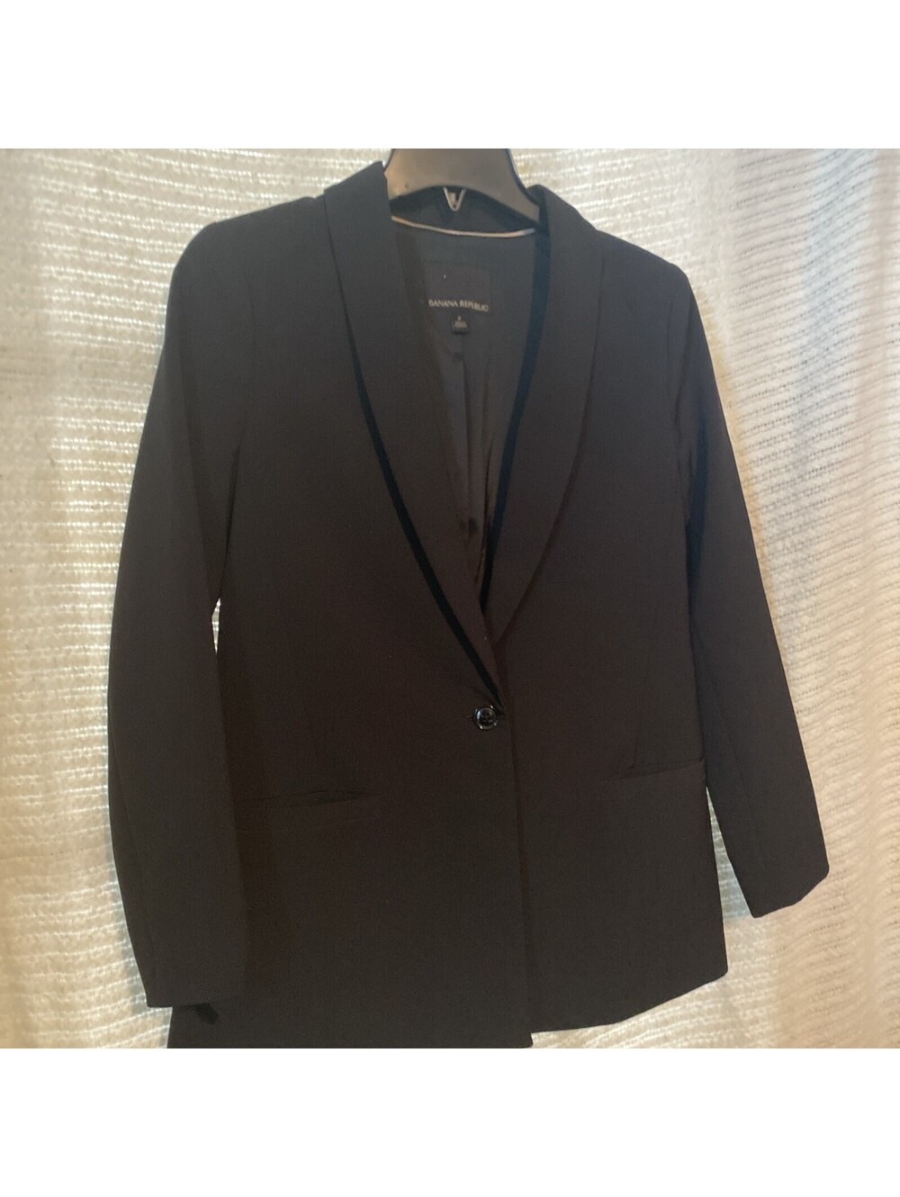 Banana Republic Size 2 Black One Button Blazer Suit Jacket Women Formal